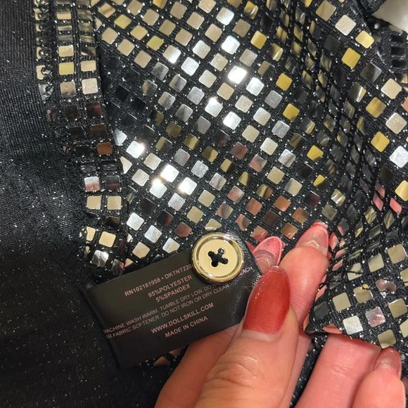 DollsKill SILVER DISCO FEVER COSTUME SET in Size S (with matching headscarf) - Picture 5 of 5